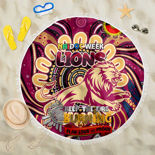 Brisbane Lions NAIDOC Week 2024 Beach Blanket Mascot Football