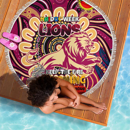 Brisbane Lions NAIDOC Week 2024 Beach Blanket Mascot Football