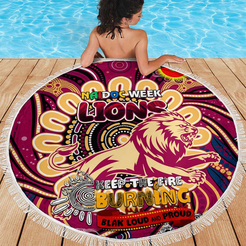 Brisbane Lions NAIDOC Week 2024 Beach Blanket Mascot Football