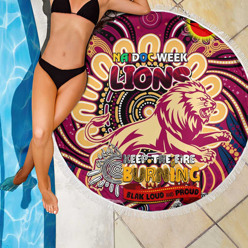 Brisbane Lions NAIDOC Week 2024 Beach Blanket Mascot Football