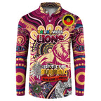 Custom Brisbane Lions NAIDOC Week 2024 Button Sweatshirt Mascot Football