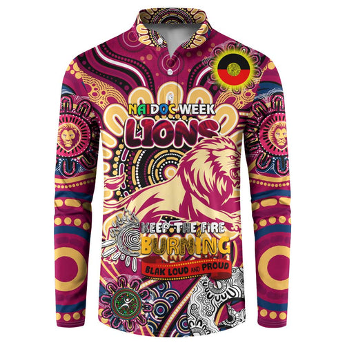 Custom Brisbane Lions NAIDOC Week 2024 Button Sweatshirt Mascot Football