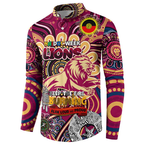 Custom Brisbane Lions NAIDOC Week 2024 Button Sweatshirt Mascot Football