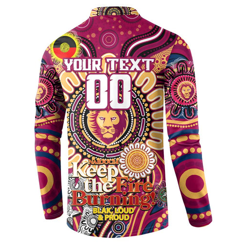 Custom Brisbane Lions NAIDOC Week 2024 Button Sweatshirt Mascot Football