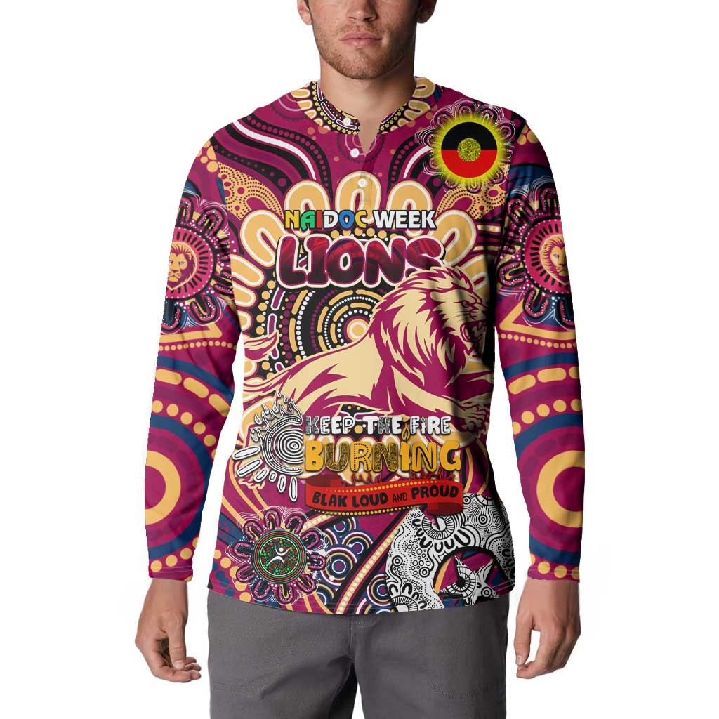 Custom Brisbane Lions NAIDOC Week 2024 Button Sweatshirt Mascot Football