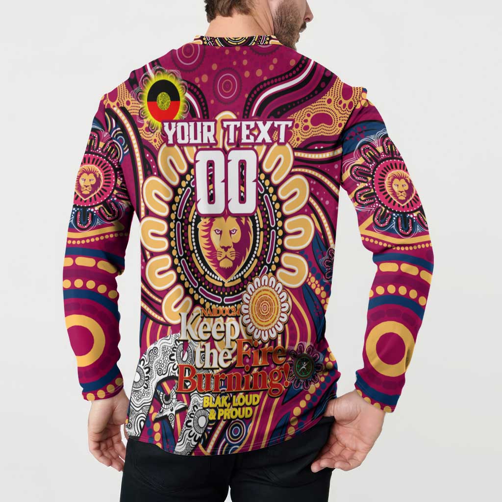 Custom Brisbane Lions NAIDOC Week 2024 Button Sweatshirt Mascot Football