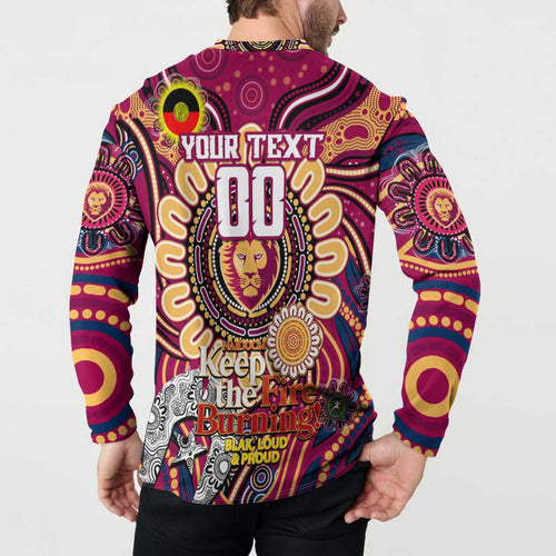 Custom Brisbane Lions NAIDOC Week 2024 Button Sweatshirt Mascot Football