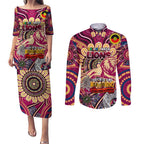 Custom Brisbane Lions NAIDOC Week 2024 Couples Matching Puletasi and Long Sleeve Button Shirt Mascot Football