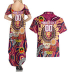 Custom Brisbane Lions NAIDOC Week 2024 Couples Matching Summer Maxi Dress and Hawaiian Shirt Mascot Football