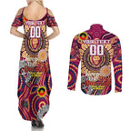 Custom Brisbane Lions NAIDOC Week 2024 Couples Matching Summer Maxi Dress and Long Sleeve Button Shirt Mascot Football