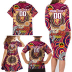 Custom Brisbane Lions NAIDOC Week 2024 Family Matching Long Sleeve Bodycon Dress and Hawaiian Shirt Mascot Football