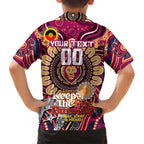 Custom Brisbane Lions NAIDOC Week 2024 Family Matching Off Shoulder Maxi Dress and Hawaiian Shirt Mascot Football