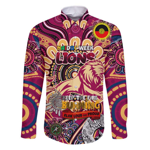 Custom Brisbane Lions NAIDOC Week 2024 Family Matching Off Shoulder Short Dress and Hawaiian Shirt Mascot Football
