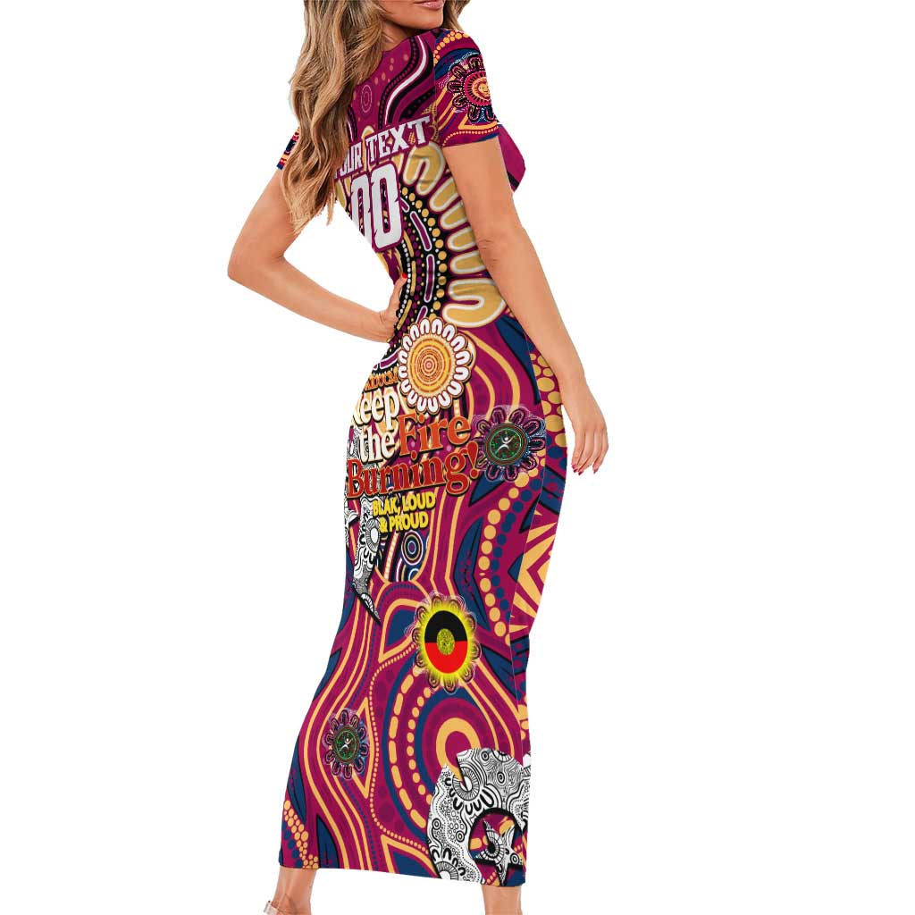 Custom Brisbane Lions NAIDOC Week 2024 Family Matching Short Sleeve Bodycon Dress and Hawaiian Shirt Mascot Football
