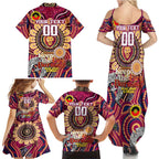 Custom Brisbane Lions NAIDOC Week 2024 Family Matching Summer Maxi Dress and Hawaiian Shirt Mascot Football