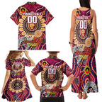 Custom Brisbane Lions NAIDOC Week 2024 Family Matching Tank Maxi Dress and Hawaiian Shirt Mascot Football
