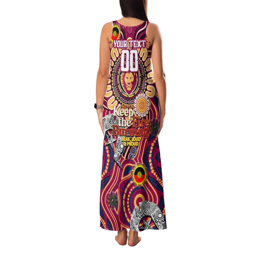 Custom Brisbane Lions NAIDOC Week 2024 Family Matching Tank Maxi Dress and Hawaiian Shirt Mascot Football
