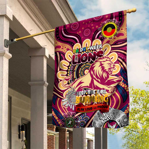 Brisbane Lions NAIDOC Week 2024 Garden Flag Mascot Football