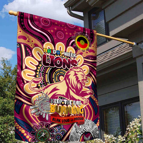 Brisbane Lions NAIDOC Week 2024 Garden Flag Mascot Football