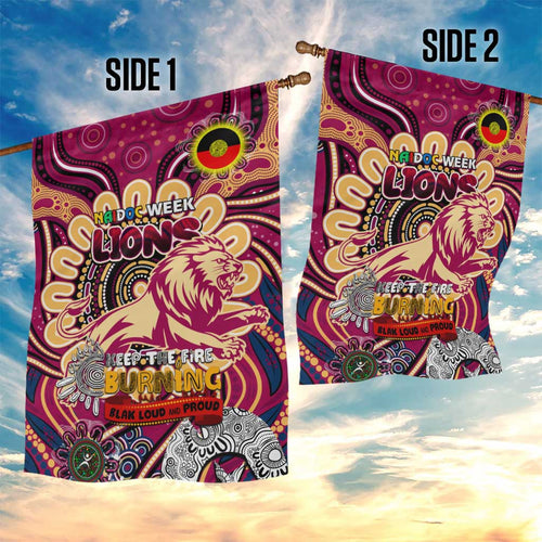 Brisbane Lions NAIDOC Week 2024 Garden Flag Mascot Football