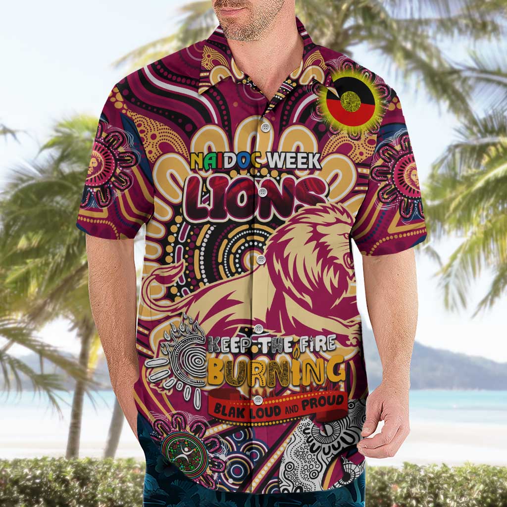 Custom Brisbane Lions NAIDOC Week 2024 Hawaiian Shirt Mascot Football