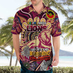 Custom Brisbane Lions NAIDOC Week 2024 Hawaiian Shirt Mascot Football