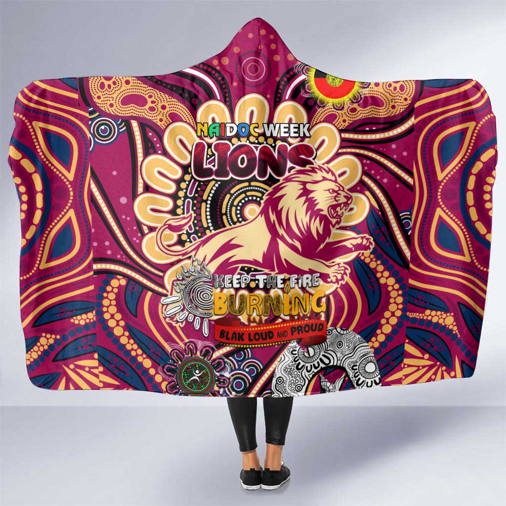 Brisbane Lions NAIDOC Week 2024 Hooded Blanket Mascot Football