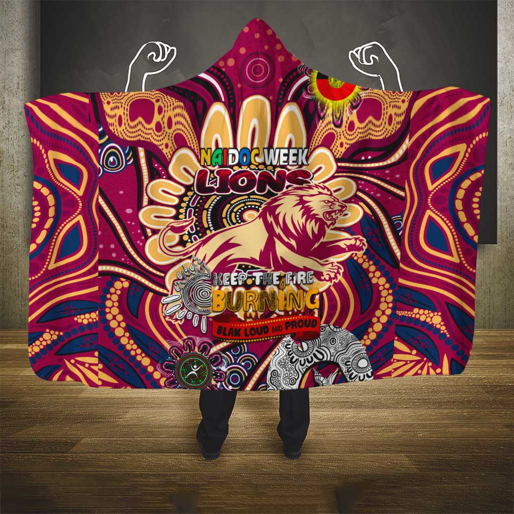 Brisbane Lions NAIDOC Week 2024 Hooded Blanket Mascot Football