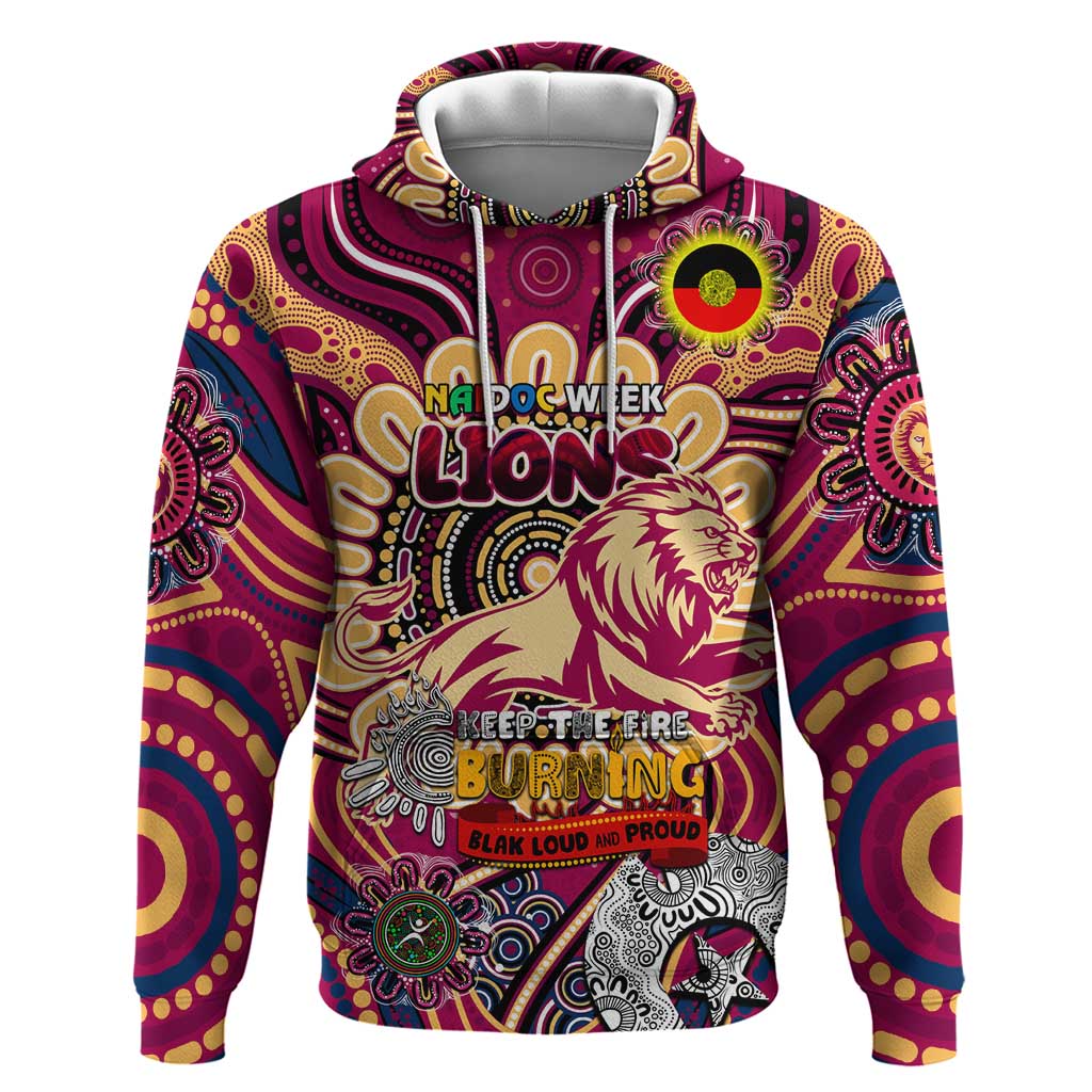 Custom Brisbane Lions NAIDOC Week 2024 Hoodie Mascot Football