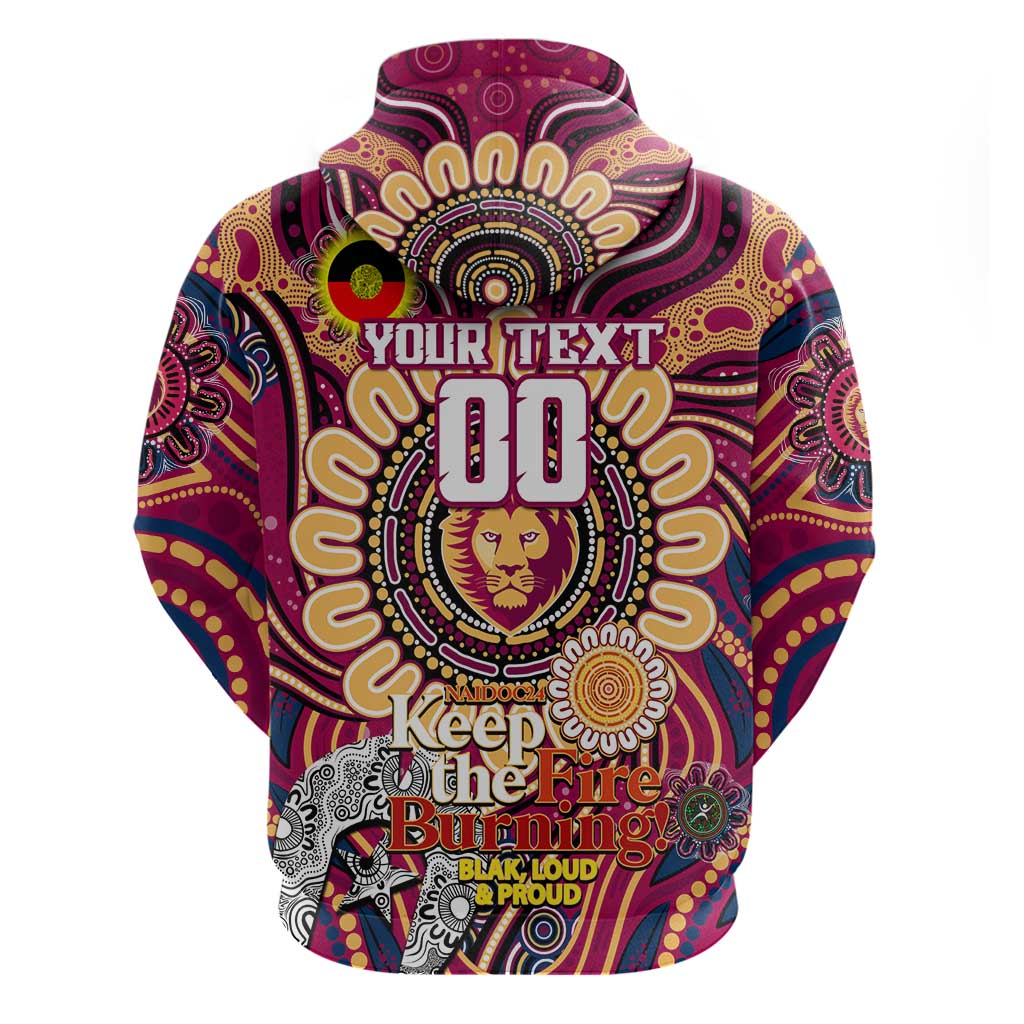 Custom Brisbane Lions NAIDOC Week 2024 Hoodie Mascot Football
