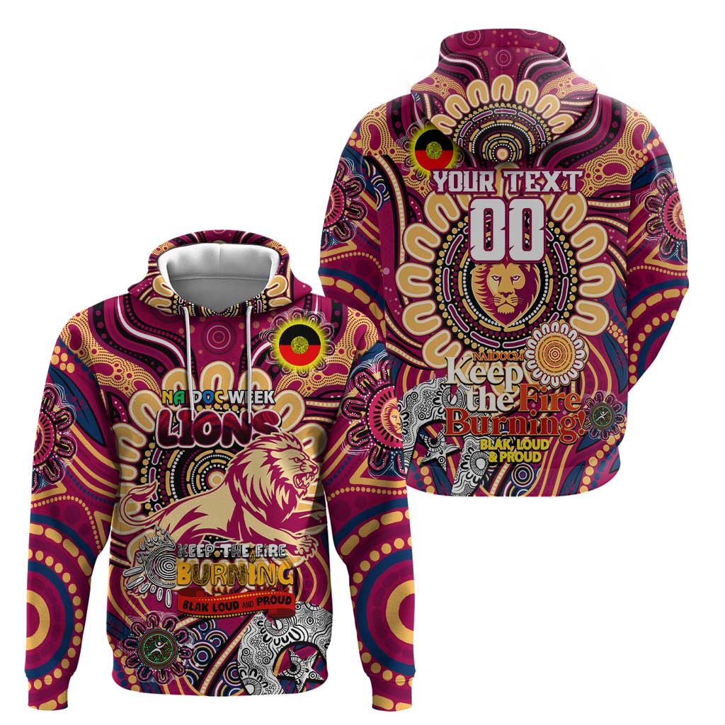 Custom Brisbane Lions NAIDOC Week 2024 Hoodie Mascot Football