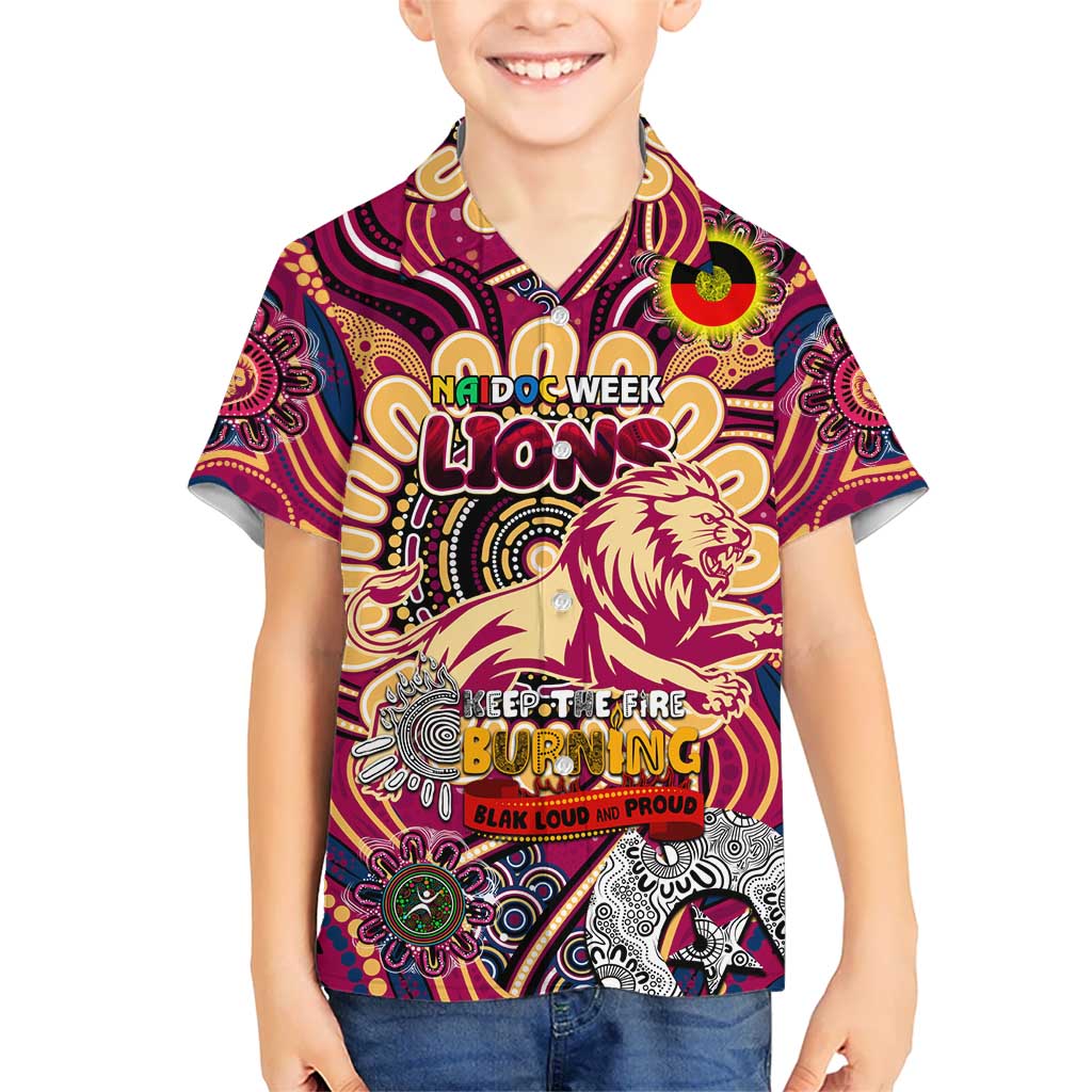 Custom Brisbane Lions NAIDOC Week 2024 Kid Hawaiian Shirt Mascot Football