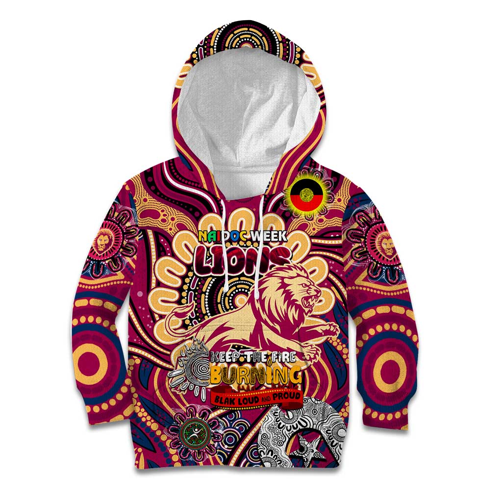 Custom Brisbane Lions NAIDOC Week 2024 Kid Hoodie Mascot Football