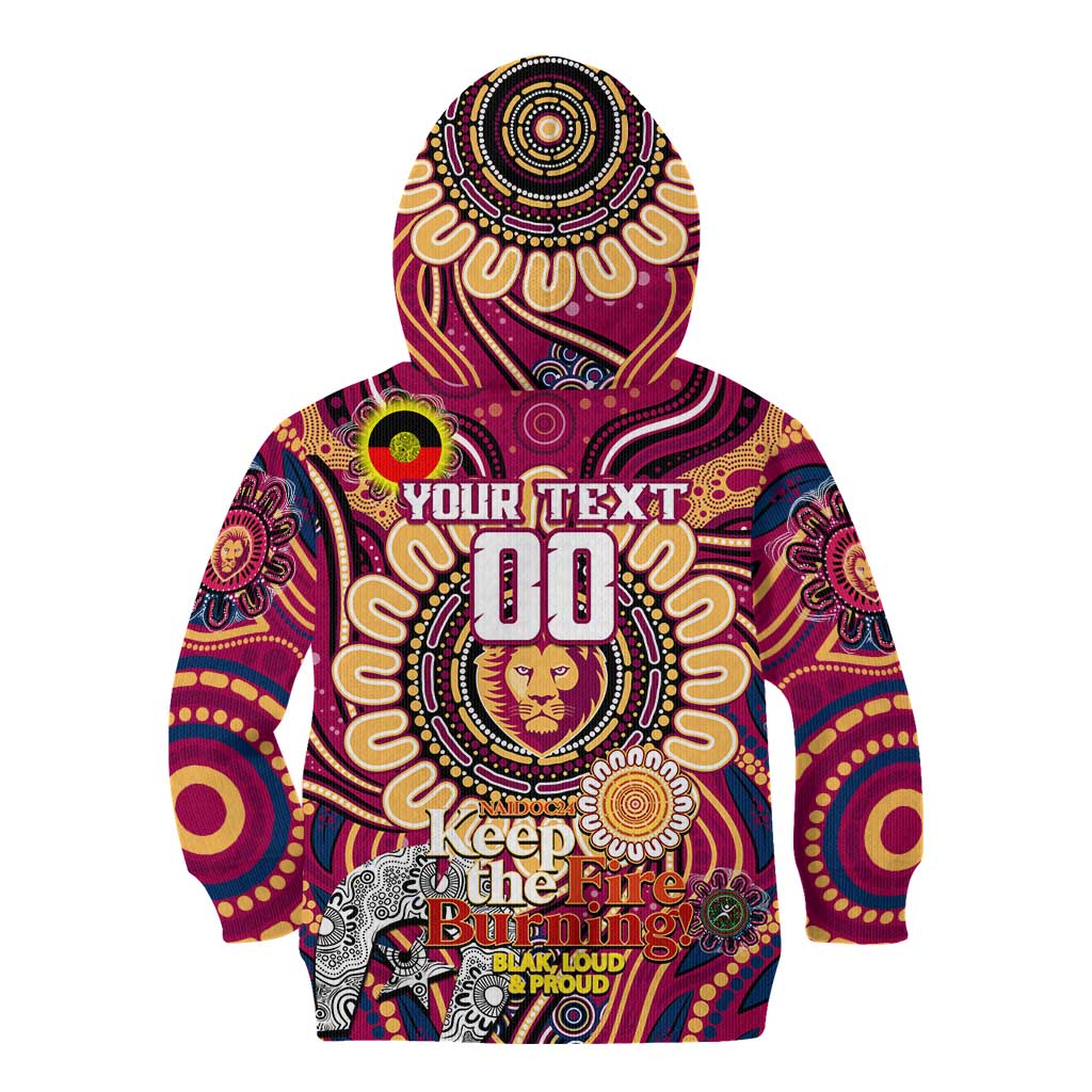 Custom Brisbane Lions NAIDOC Week 2024 Kid Hoodie Mascot Football