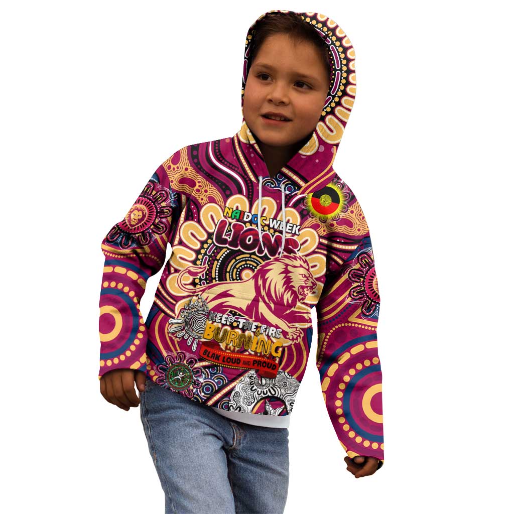 Custom Brisbane Lions NAIDOC Week 2024 Kid Hoodie Mascot Football