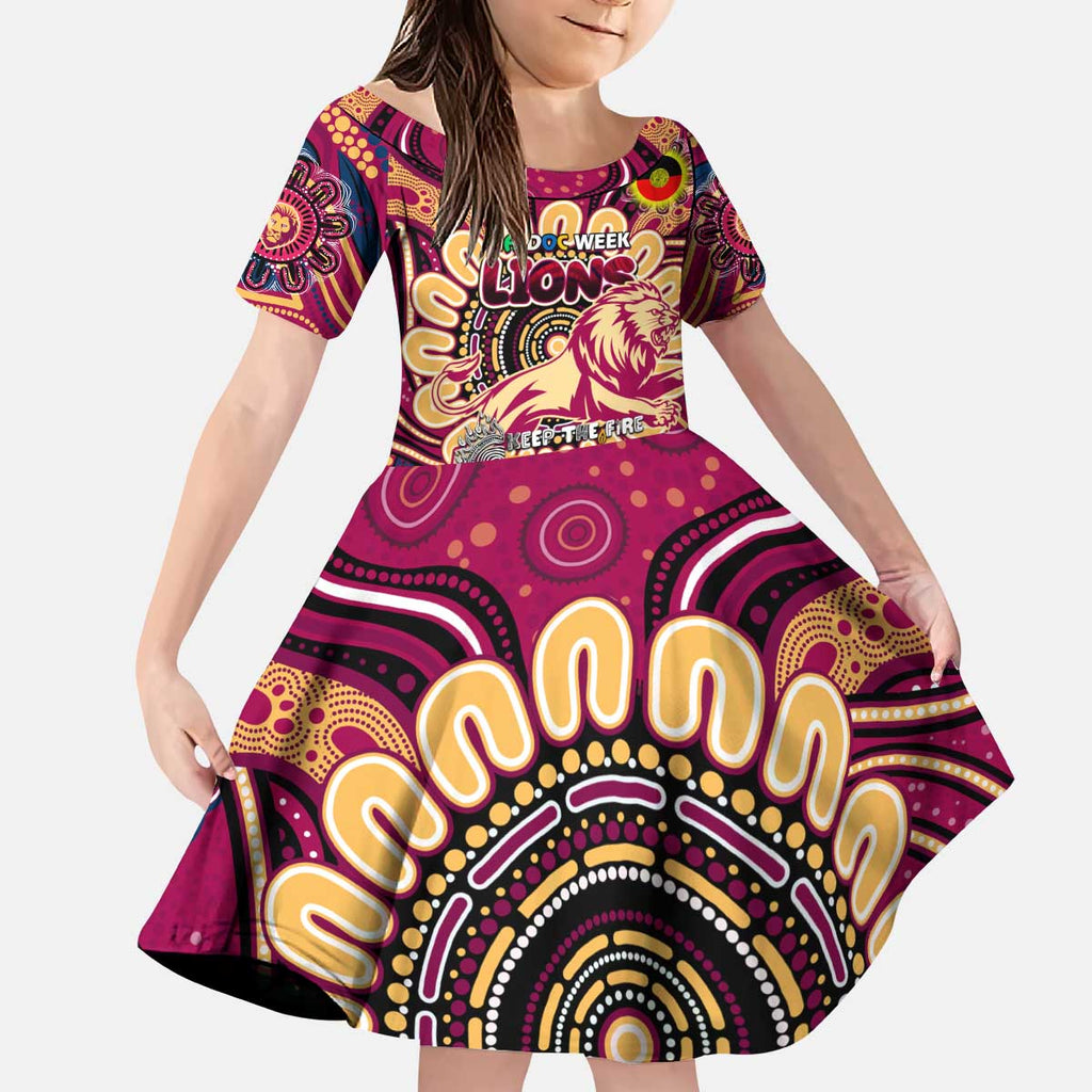 Custom Brisbane Lions NAIDOC Week 2024 Kid Short Sleeve Dress Mascot Football