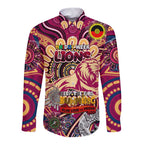 Custom Brisbane Lions NAIDOC Week 2024 Long Sleeve Button Shirt Mascot Football
