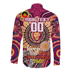 Custom Brisbane Lions NAIDOC Week 2024 Long Sleeve Button Shirt Mascot Football