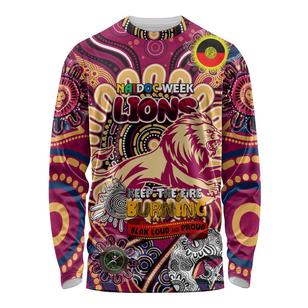 Custom Brisbane Lions NAIDOC Week 2024 Long Sleeve Shirt Mascot Football