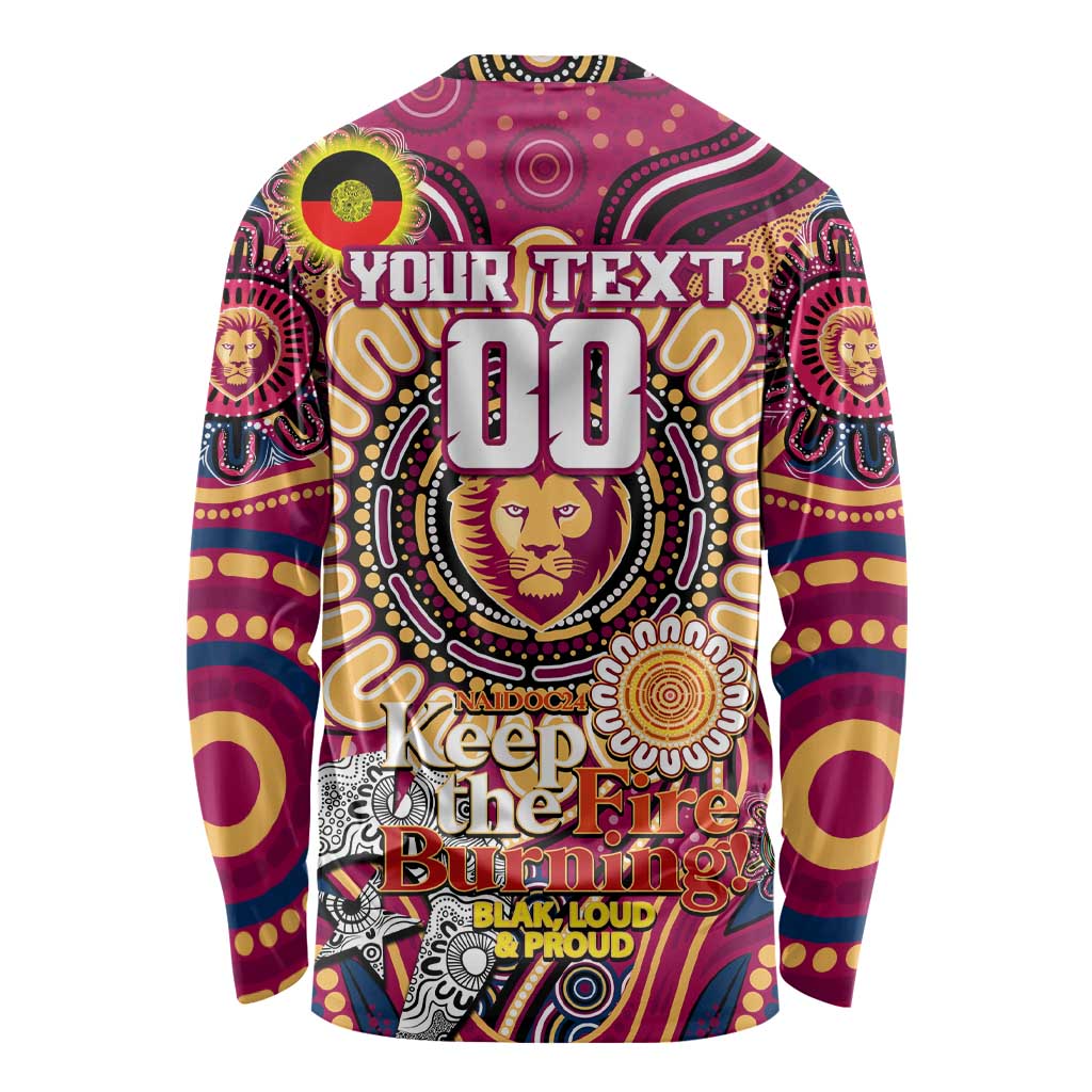 Custom Brisbane Lions NAIDOC Week 2024 Long Sleeve Shirt Mascot Football