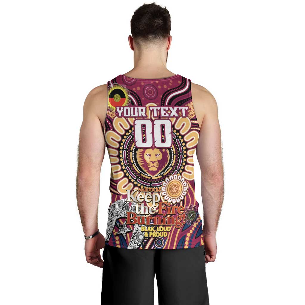 Custom Brisbane Lions NAIDOC Week 2024 Men Tank Top Mascot Football