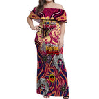 Custom Brisbane Lions NAIDOC Week 2024 Off Shoulder Maxi Dress Mascot Football