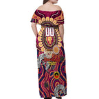 Custom Brisbane Lions NAIDOC Week 2024 Off Shoulder Maxi Dress Mascot Football