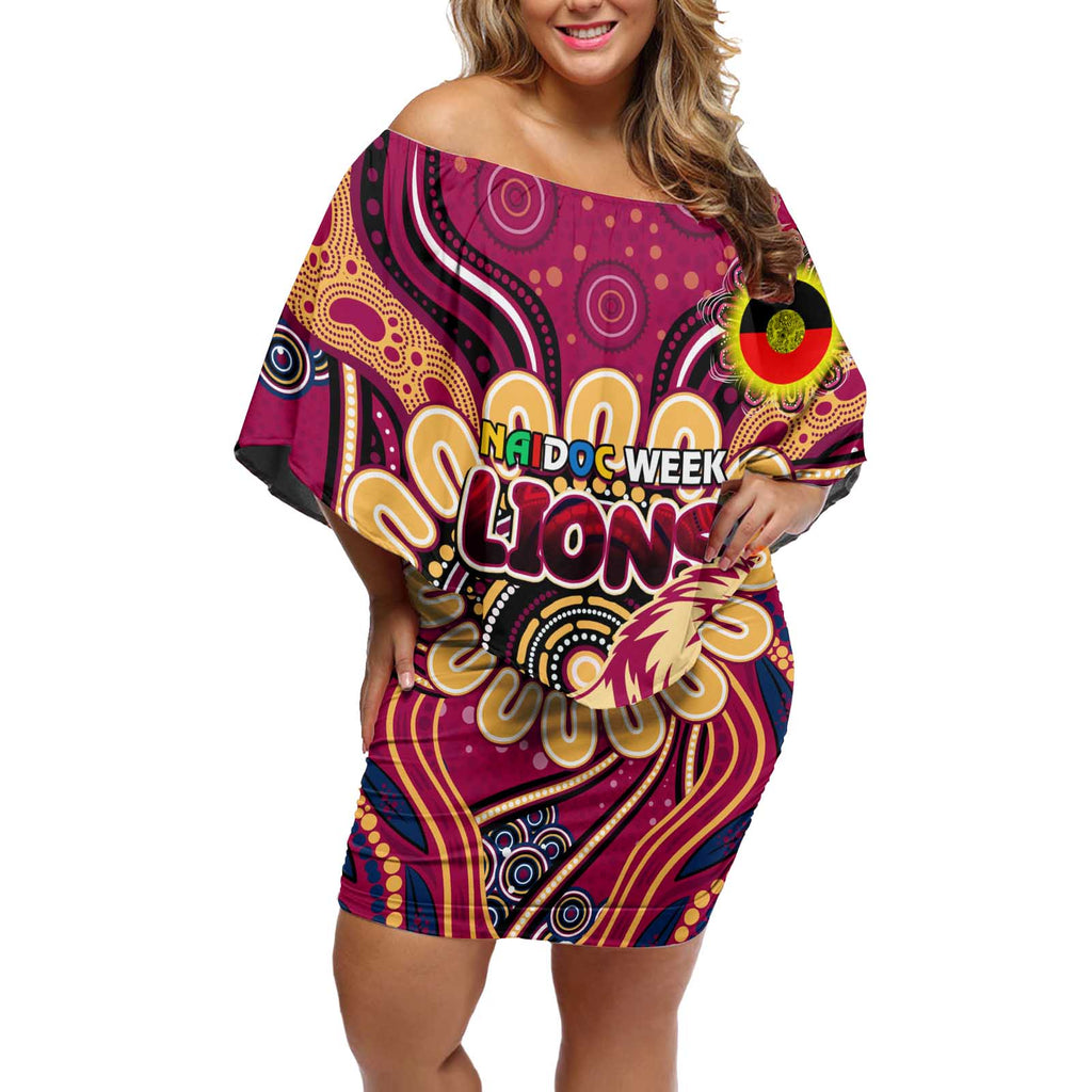 Custom Brisbane Lions NAIDOC Week 2024 Off Shoulder Short Dress Mascot Football