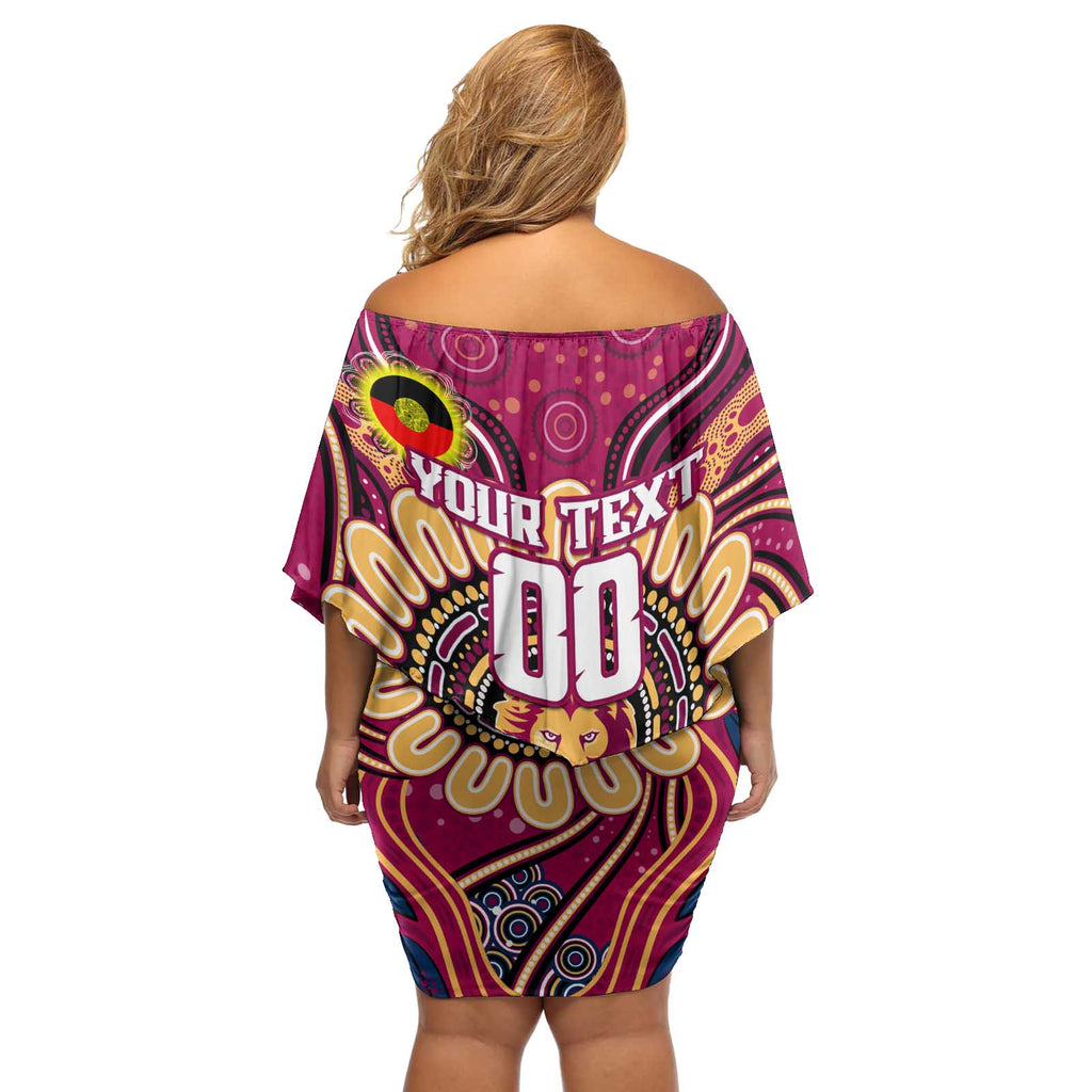 Custom Brisbane Lions NAIDOC Week 2024 Off Shoulder Short Dress Mascot Football