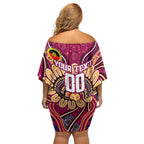 Custom Brisbane Lions NAIDOC Week 2024 Off Shoulder Short Dress Mascot Football