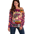 Custom Brisbane Lions NAIDOC Week 2024 Off Shoulder Sweater Mascot Football