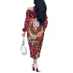 Custom Brisbane Lions NAIDOC Week 2024 Off The Shoulder Long Sleeve Dress Mascot Football