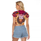 Custom Brisbane Lions NAIDOC Week 2024 Raglan Cropped T Shirt Mascot Football