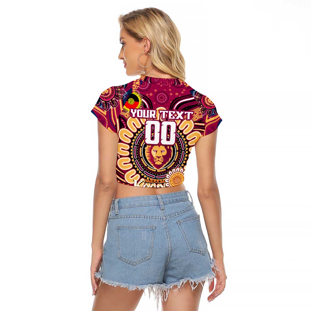 Custom Brisbane Lions NAIDOC Week 2024 Raglan Cropped T Shirt Mascot Football